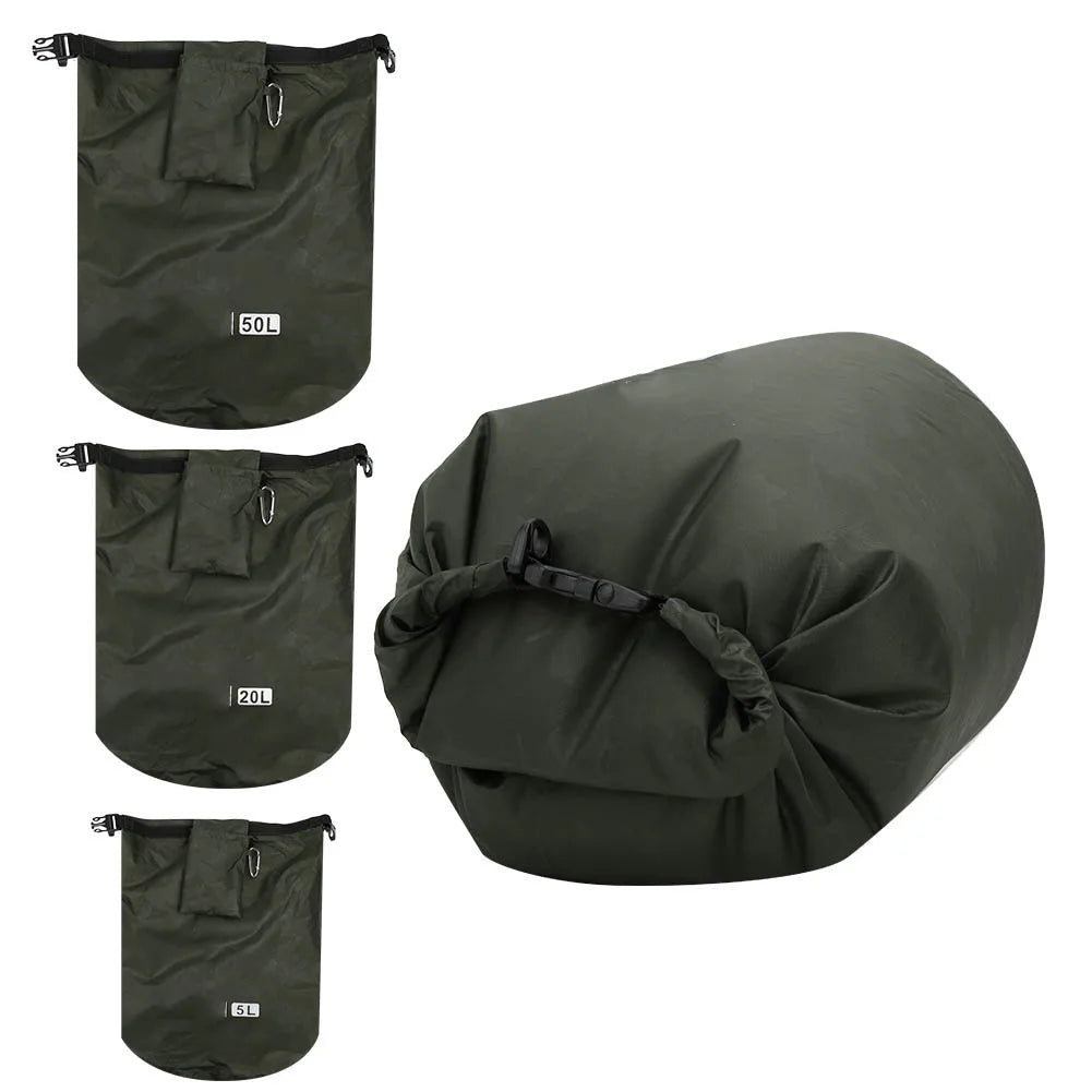 Waterproof Dry Bag PVC Outdoor Foldable Waterproof Barrel Dry Bag Storage Carrying Bags Camping Hiking Beach Outdoor Barrel Bag
