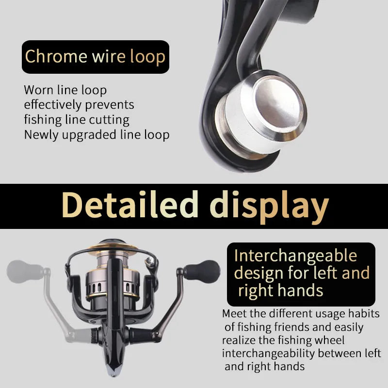 Two-Hand Rotating Fishing Reel, Aluminum Alloy Body,  Left/Right Hands Can Be Changed, Freshwater and Saltwater