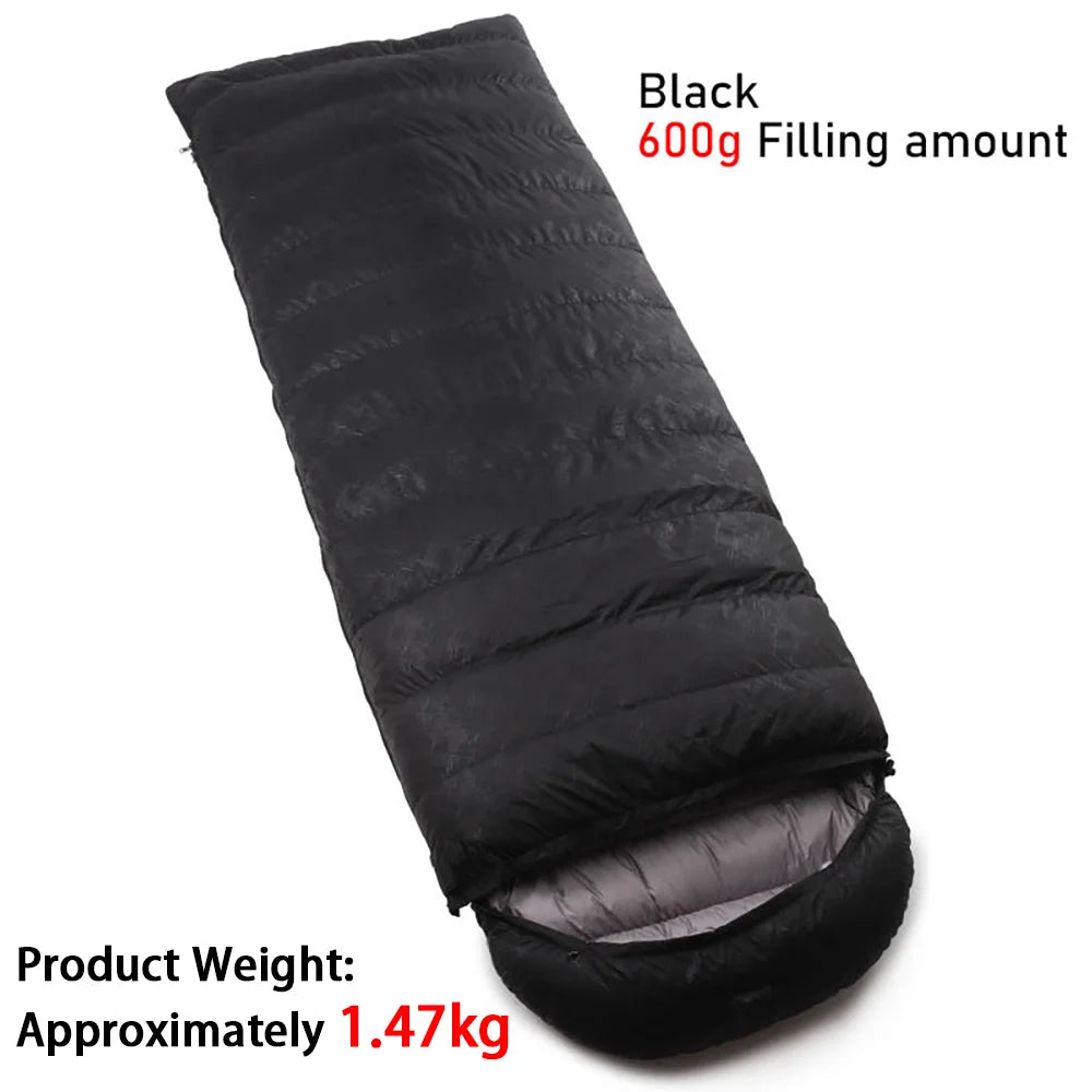 Outdoor down sleeping bag 210cm*80cm single person thick and warm camping sleeping bag -10°C to 20°C can be spliced sleeping bag