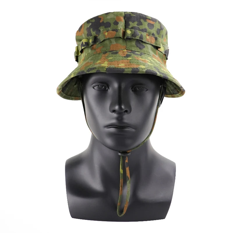 Men & Women Top Camo Summer Casual Tactical Boonie Hats Camouflage. Travel Bucket Hat Hunting Fishing Adjustable Jungle Bush Cap