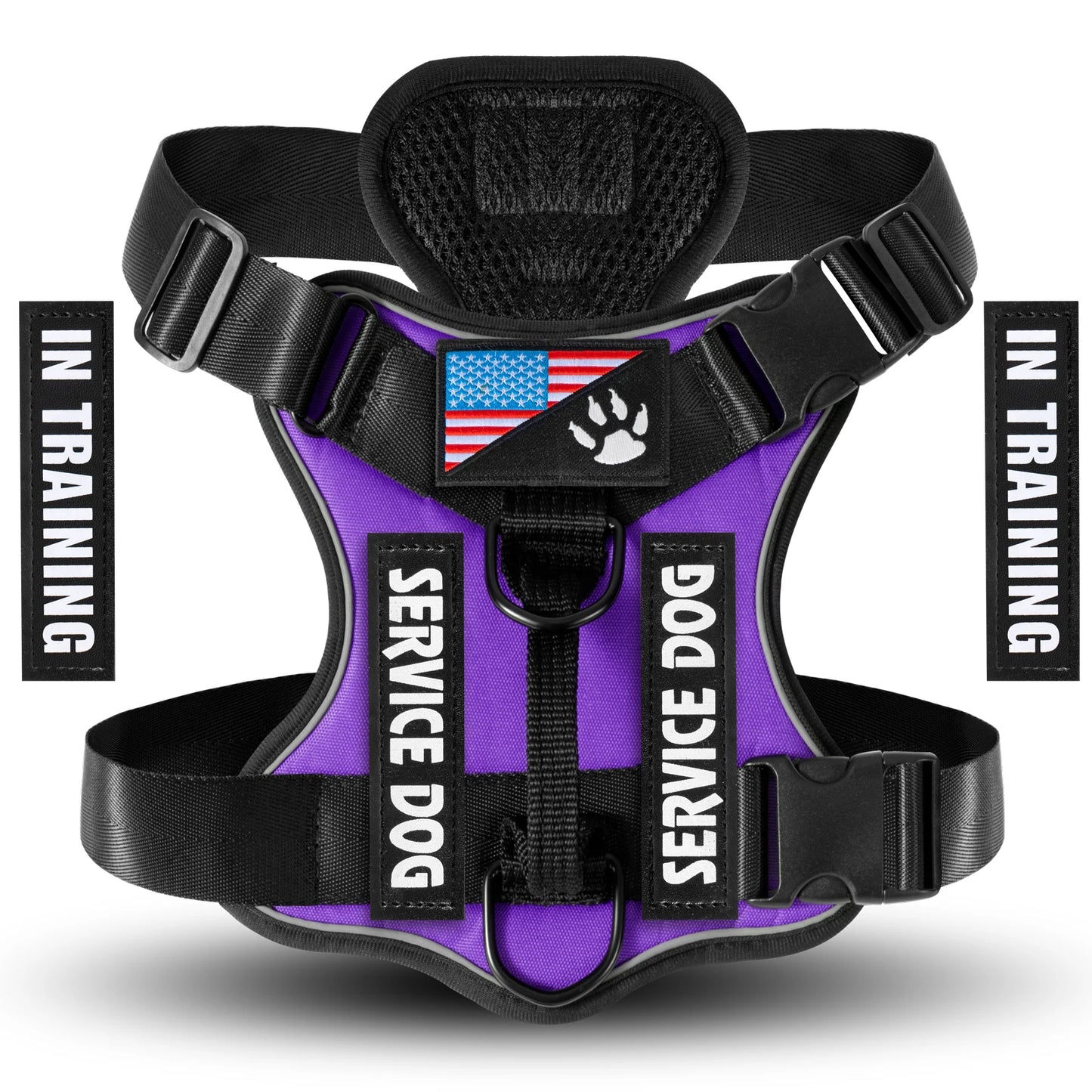 Service Dog Harness, Reflective Dog Vest Harness , Adjustable Soft Oxford Pet Harness.