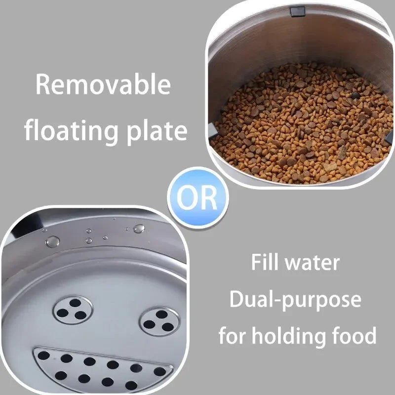 Stainless Steel No Spill Water Bowl for Dogs/Cats Non-Slip Slow Dog Bowl Water Feeder Dispenser for Medium Large Dogs