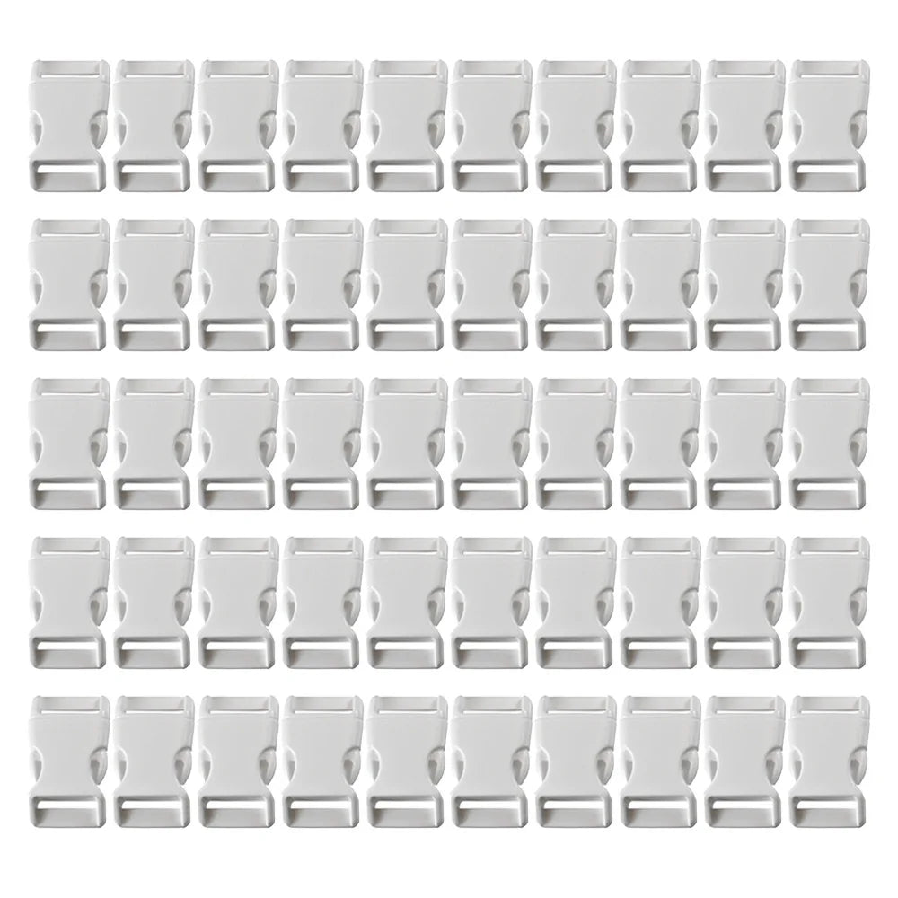 50 Pcs 3/8'' 5/8" Curved Paracord Buckle Clips Side Release Plastic Buckles for Parachute Bracelet Clasps Dog Collar Accessories