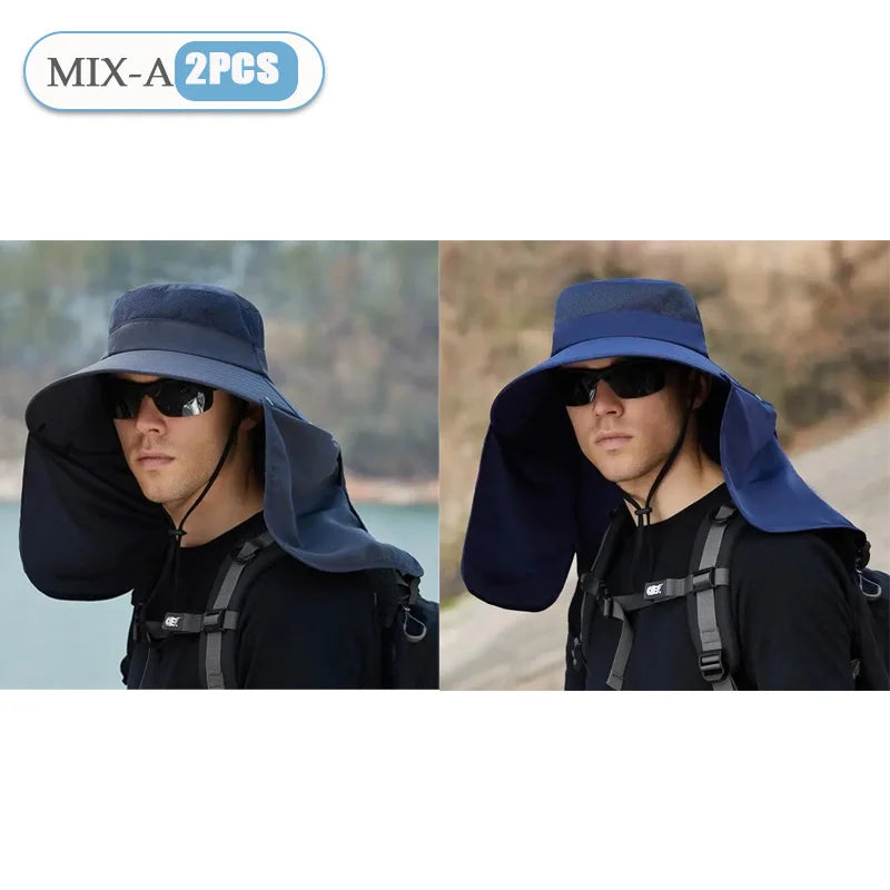 Sun Protection Bucket Hat.  Summer Outdoor Hunting Cycling Hiking Hats Camping Visor Caps Removable Fisherman Cap for Men Women