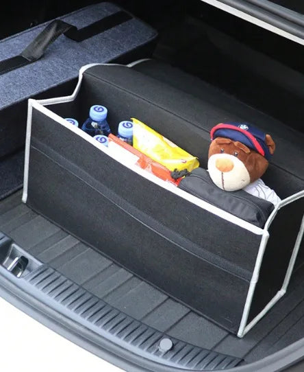 Gray Anti Slip Compartment Boot Storage Organizer, Tool Car Storage Bag, Car Trunk Organizer, Soft Felt Storage Box Car Accessories