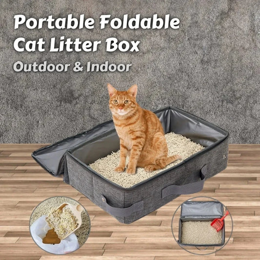 Portable Foldable Cat Litter Box – Waterproof Travel Toilet for Camping/Carriers | Collapsible & Leakproof Design Cat Toilet