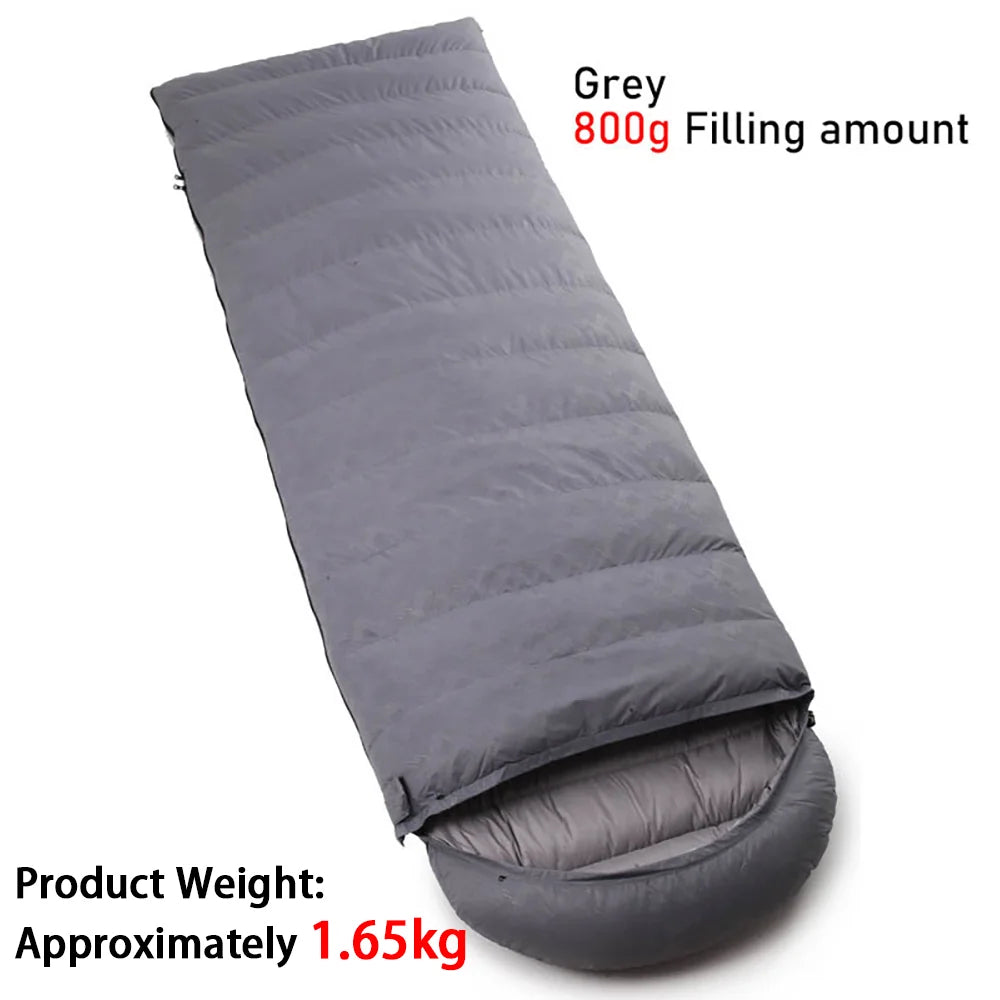 Outdoor down sleeping bag 210cm*80cm single person thick and warm camping sleeping bag -10°C to 20°C can be spliced sleeping bag