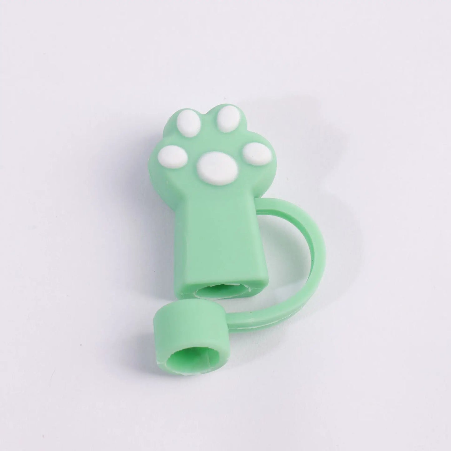 6Pcs 10mm Cute Silicone Straw Toppers Cat Paw Straw Cover For Stanley 30/40oz Tumbler Cup Reusable Dust-Proof Spill-Proof Plug