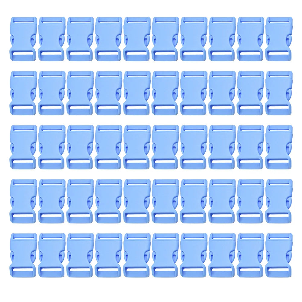 50 Pcs 3/8'' 5/8" Curved Paracord Buckle Clips Side Release Plastic Buckles for Parachute Bracelet Clasps Dog Collar Accessories