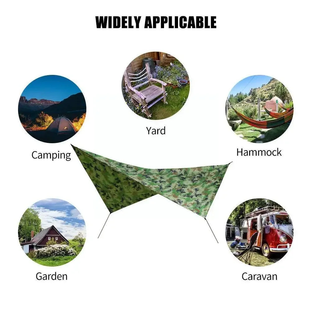 Outdoor Waterproof Tarp Camouflage Outdoor Rain Canopy Portable Shade Uv Survival Mat for Picnic BBQ Camping Outdoor