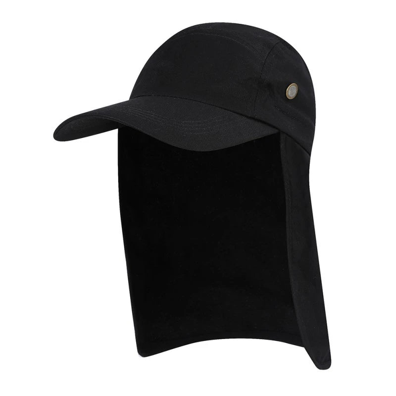 Outdoor Summer Sunscreen Fisherman Hats Women Men. Breathable Fishing Caps Wide Brim Sun Hat with Neck Flap For Travel Hiking
