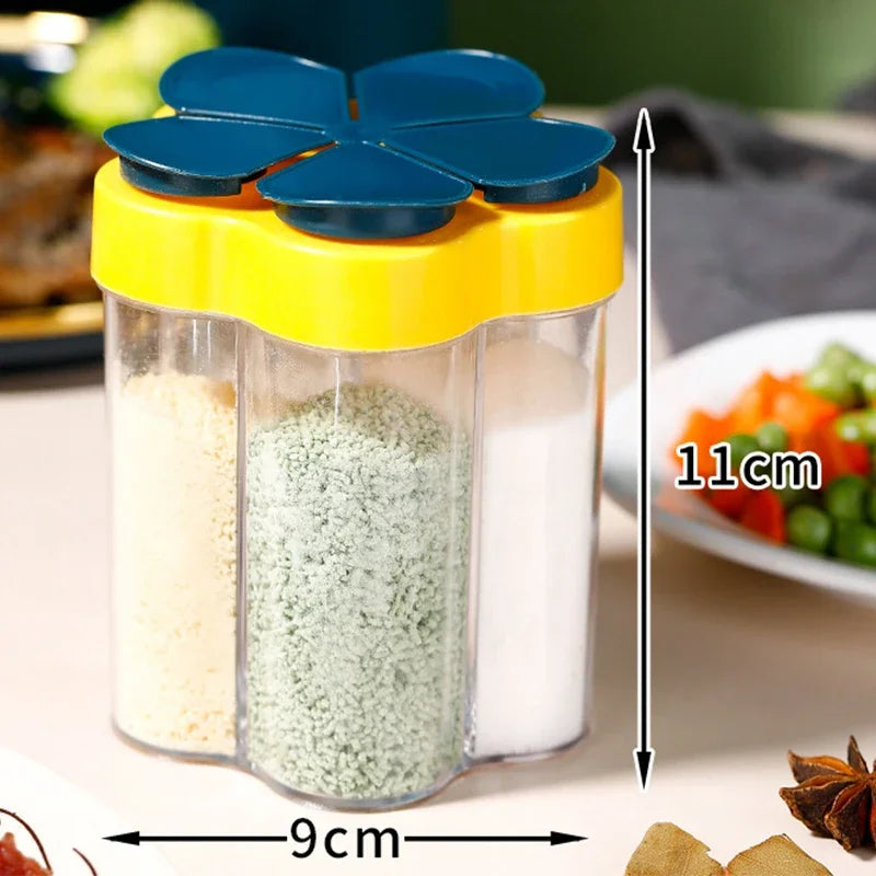 Camping Seasoning Jar with Lids Transparent Spice Compartment for Outdoor Cooking BBQ Salt and Pepper Shaker Outdoor Camping