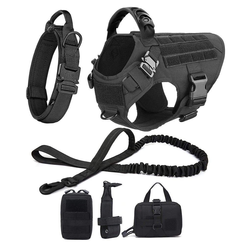 Large Dog Harness And Leash Set, Training Walking Vest Dog Harness And Collar For Medium Large Dogs