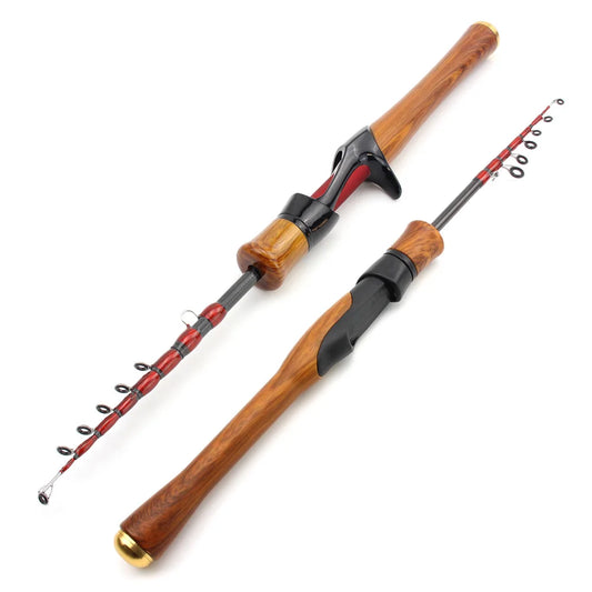 Telescopic Spinning Casting Rod, Travel Fishing Pole Mini Short Light Baitcasting Rod for Trout Fishing