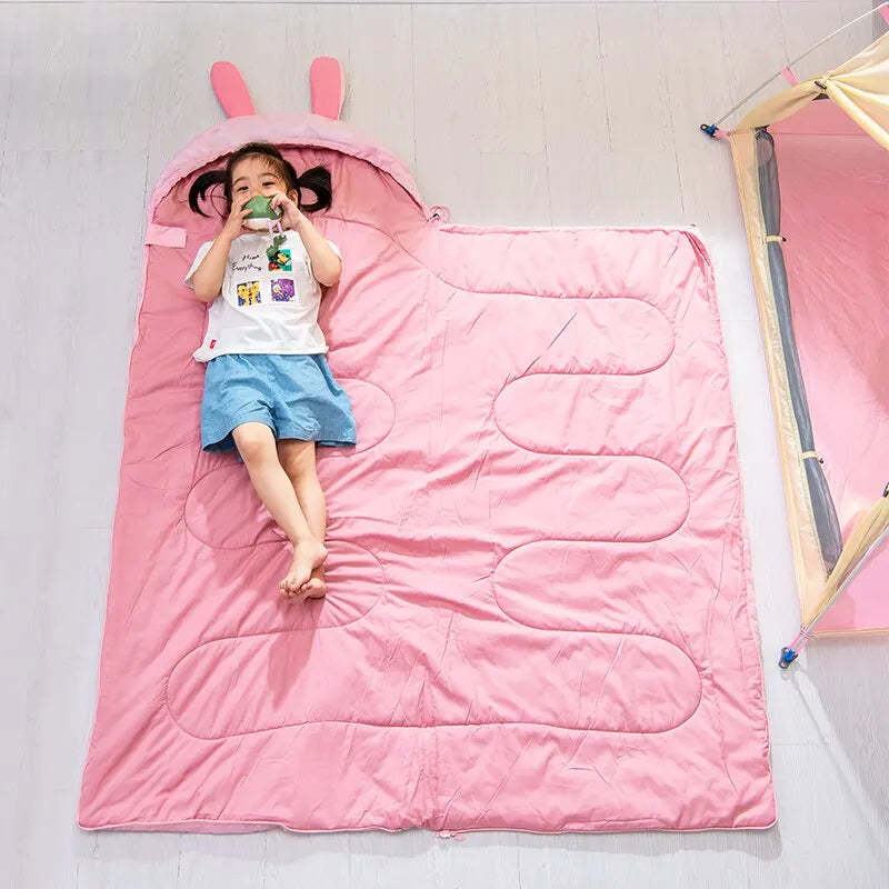 Children Cartoon Blanket Camping Sleeping Bag for Children Birthday Gifts Thick 1PC Bedspread On The Bed Animals Sleep