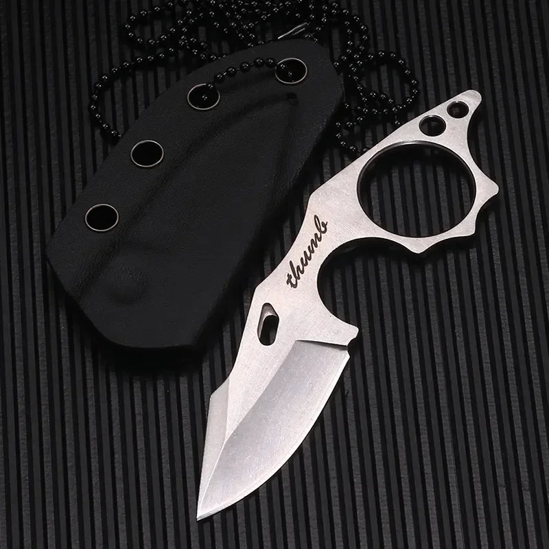 Portable Mini Tactical Fixed Blade Chain Knife Stainless stee' Small Pocket Knives' Survival Outdoor Camping Tool