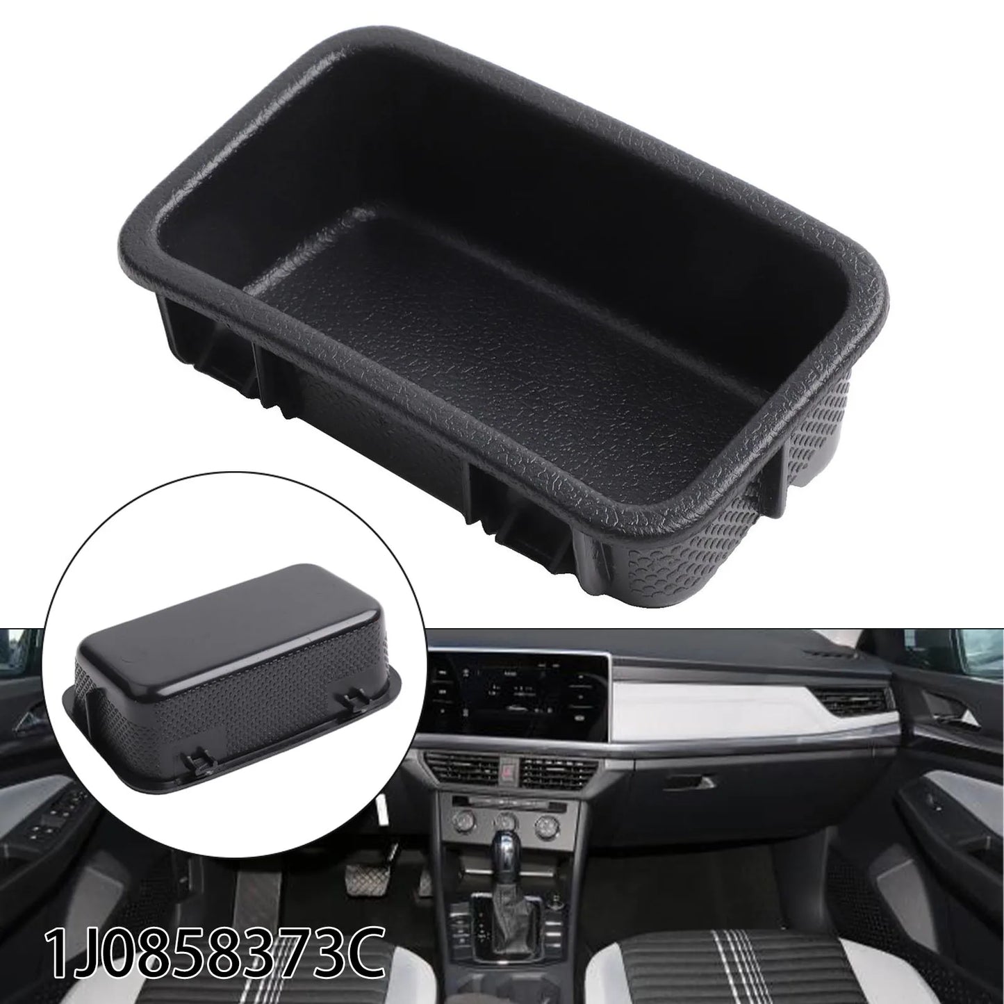 Black Car Storage Box , Center Console Armrest Flocking Organized Storage Box