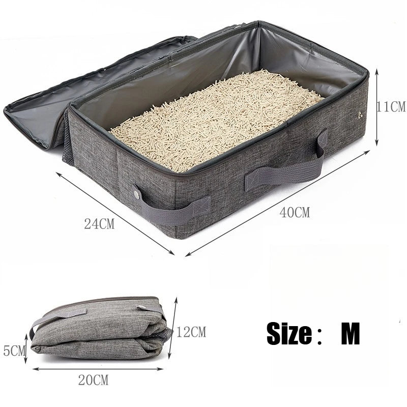 Portable Foldable Cat Litter Box – Waterproof Travel Toilet for Camping/Carriers | Collapsible & Leakproof Design Cat Toilet