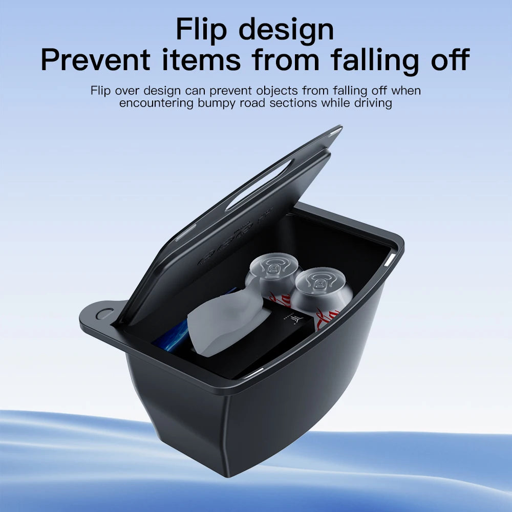 Tesla Model Y Juniper 2021-2025, Magnetic Suction Back Row Intermediate Storage Box , Tesla Storage Box Car Accessories