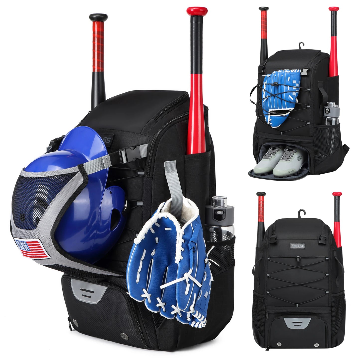 Baseball Equipment Bag Baseball Backpack with Shoe Compartmen,t Softball Bat Bag Large Capacity Sport Baseball Backpack
