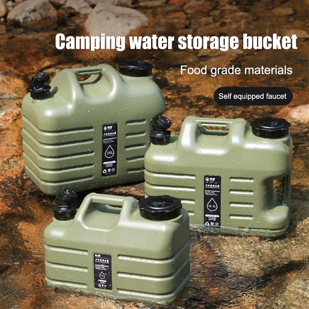 Drinking Water Container with Spigot, Leakproof Camping Water Tank Large Capacity Water Storage Carrier
