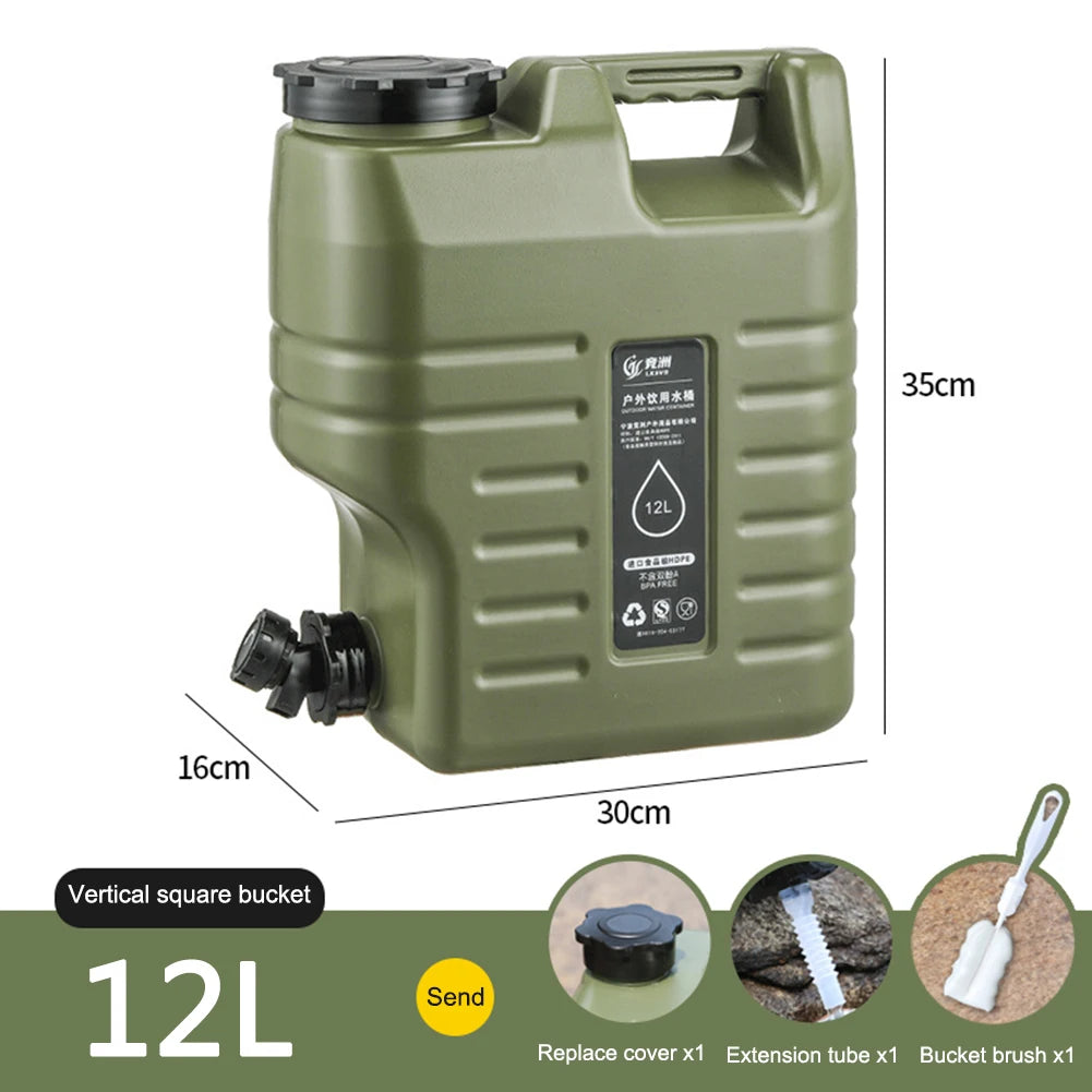 Drinking Water Container with Spigot, Leakproof Camping Water Tank Large Capacity Water Storage Carrier