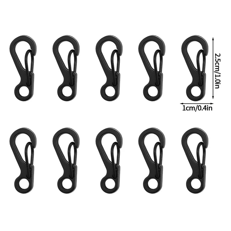 10pcs Tactical Carabiner Clips EDC Aluminium Alloy Gourd Buckle Keychain Anti-lost Hanging Buckle Spring Clips for Backpack