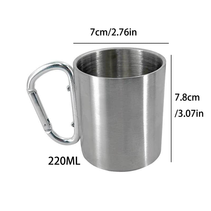 1PC Outdoor Mountaineering Button Water Cup Travel Camping Portable Button Stainless Steel 201 Material
