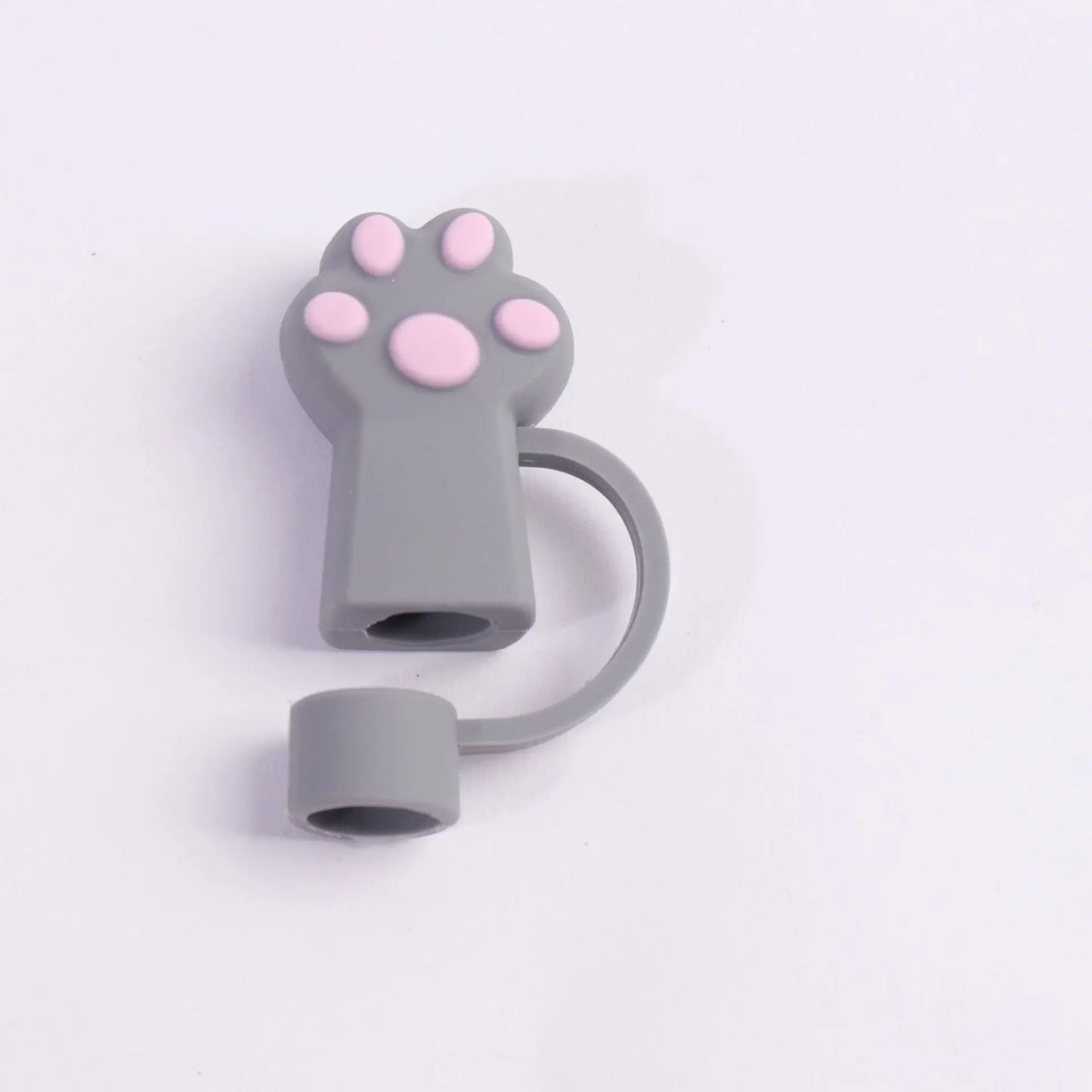 6Pcs 10mm Cute Silicone Straw Toppers Cat Paw Straw Cover For Stanley 30/40oz Tumbler Cup Reusable Dust-Proof Spill-Proof Plug