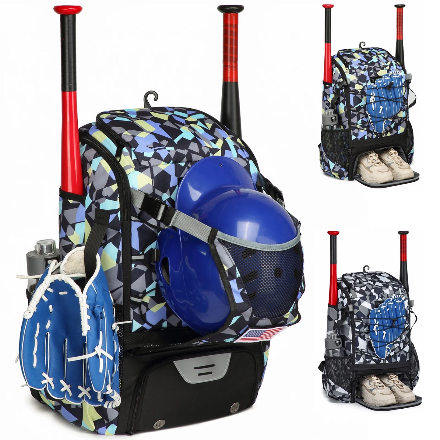 Baseball Equipment Bag Baseball Backpack with Shoe Compartmen,t Softball Bat Bag Large Capacity Sport Baseball Backpack