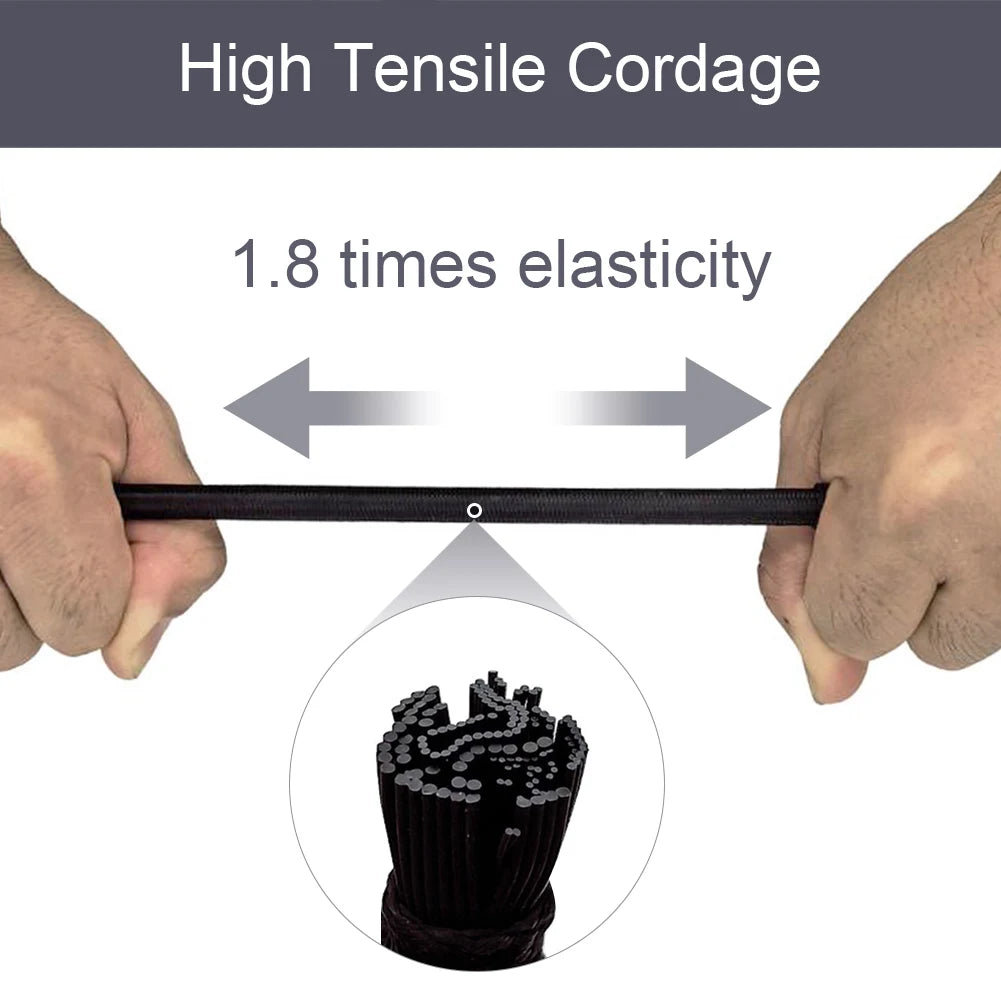 Heavy Duty Bungee Cord Aluminum Alloy Elastic Tie Strap String Carabiner Hooks Cord Elastic Rope for Luggage Rack Cargo