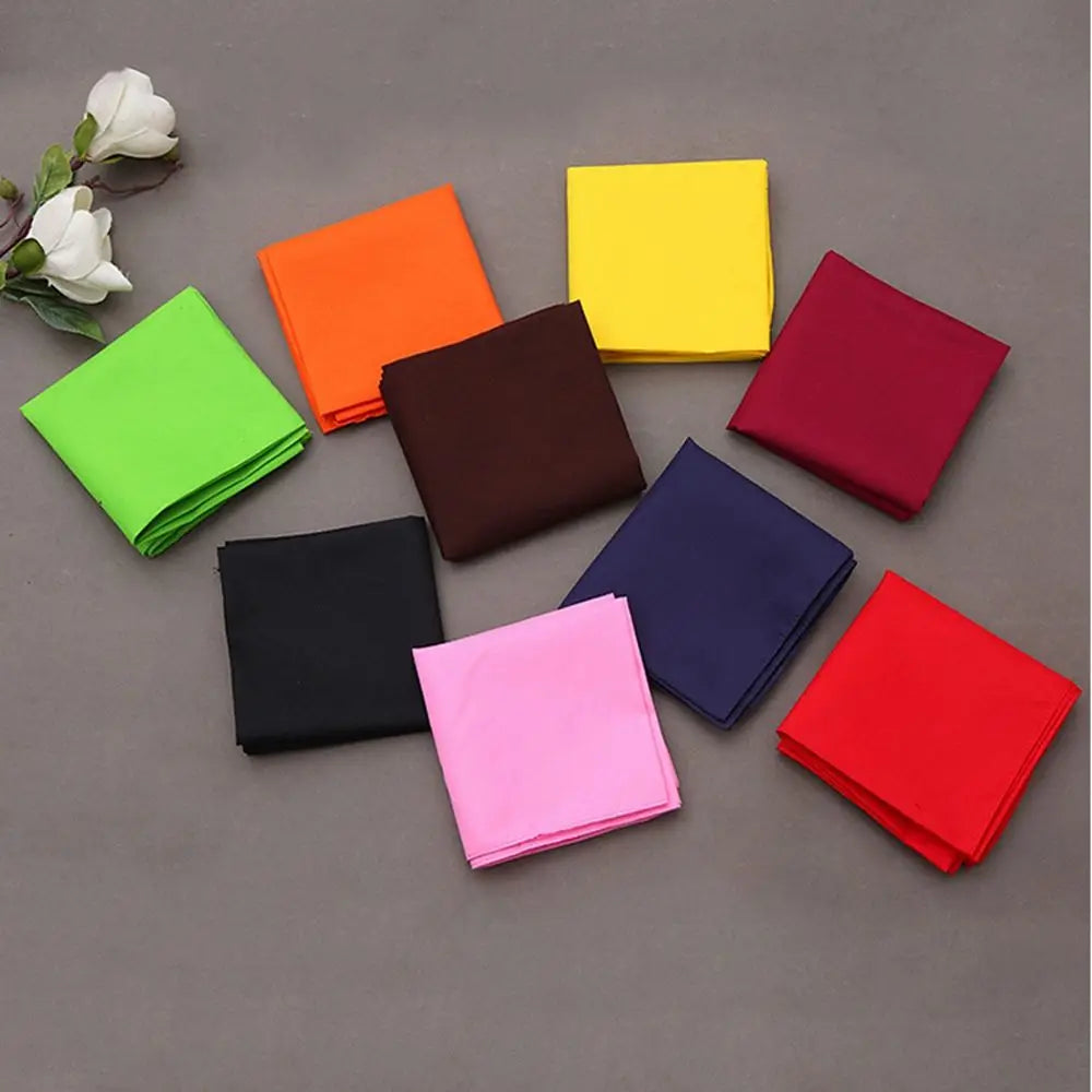 1PC Unisex 100% Polyester Pure Color Magic Bandana Riding Collar Square Headband Headwear Outdoor Motorcycle Camping Headscarf
