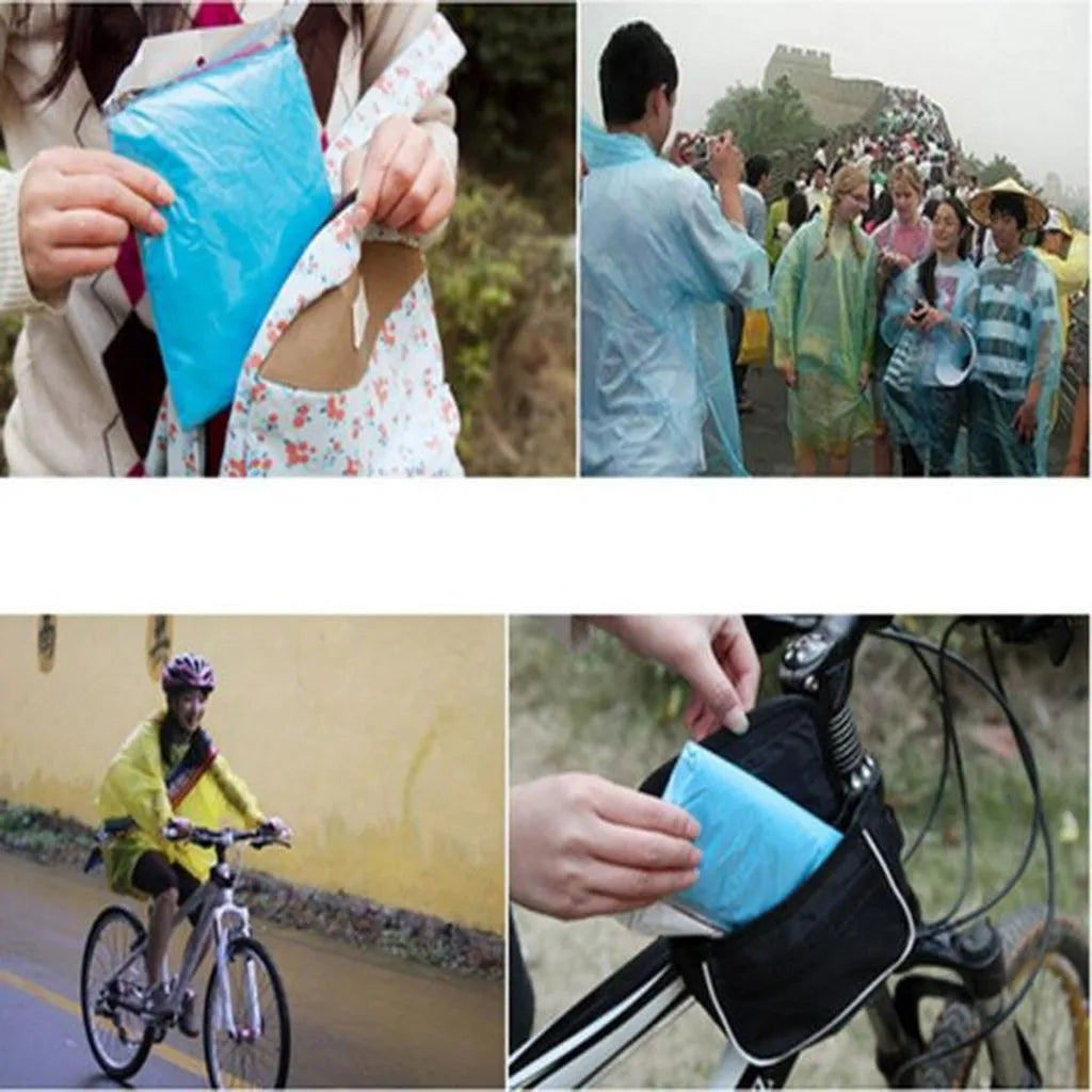 Disposable Rain Ponchos Raincoat with Hood, Adults Emergency Waterproof Raincoat for Camping Hiking Sport Outdoors