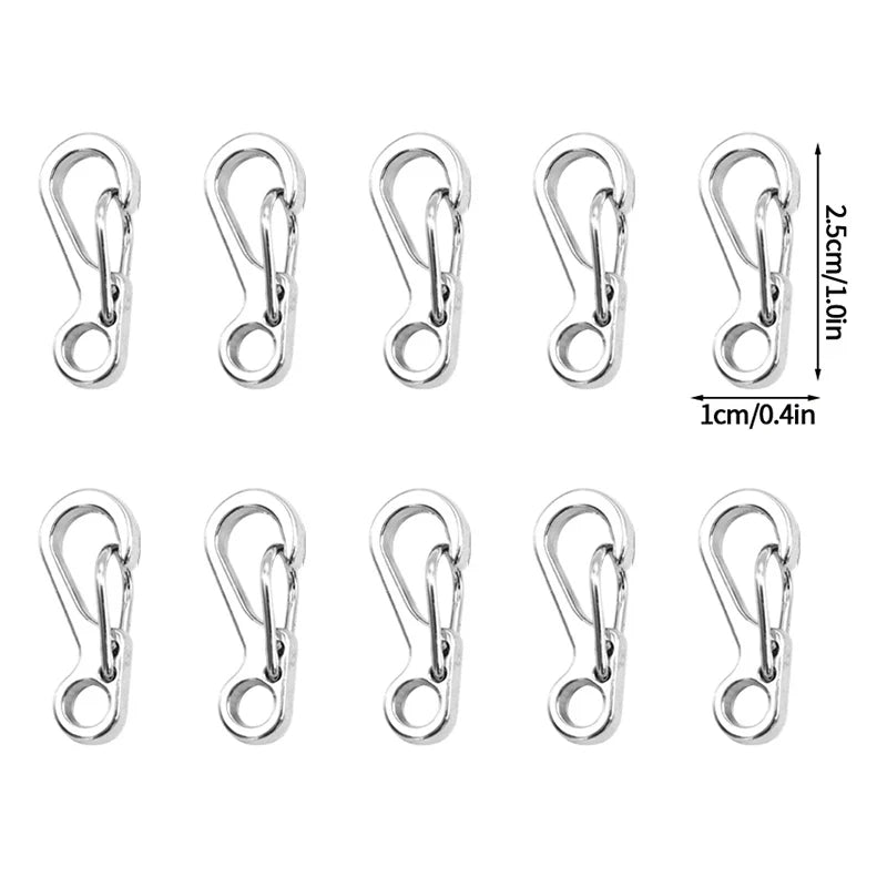 10pcs Tactical Carabiner Clips EDC Aluminium Alloy Gourd Buckle Keychain Anti-lost Hanging Buckle Spring Clips for Backpack