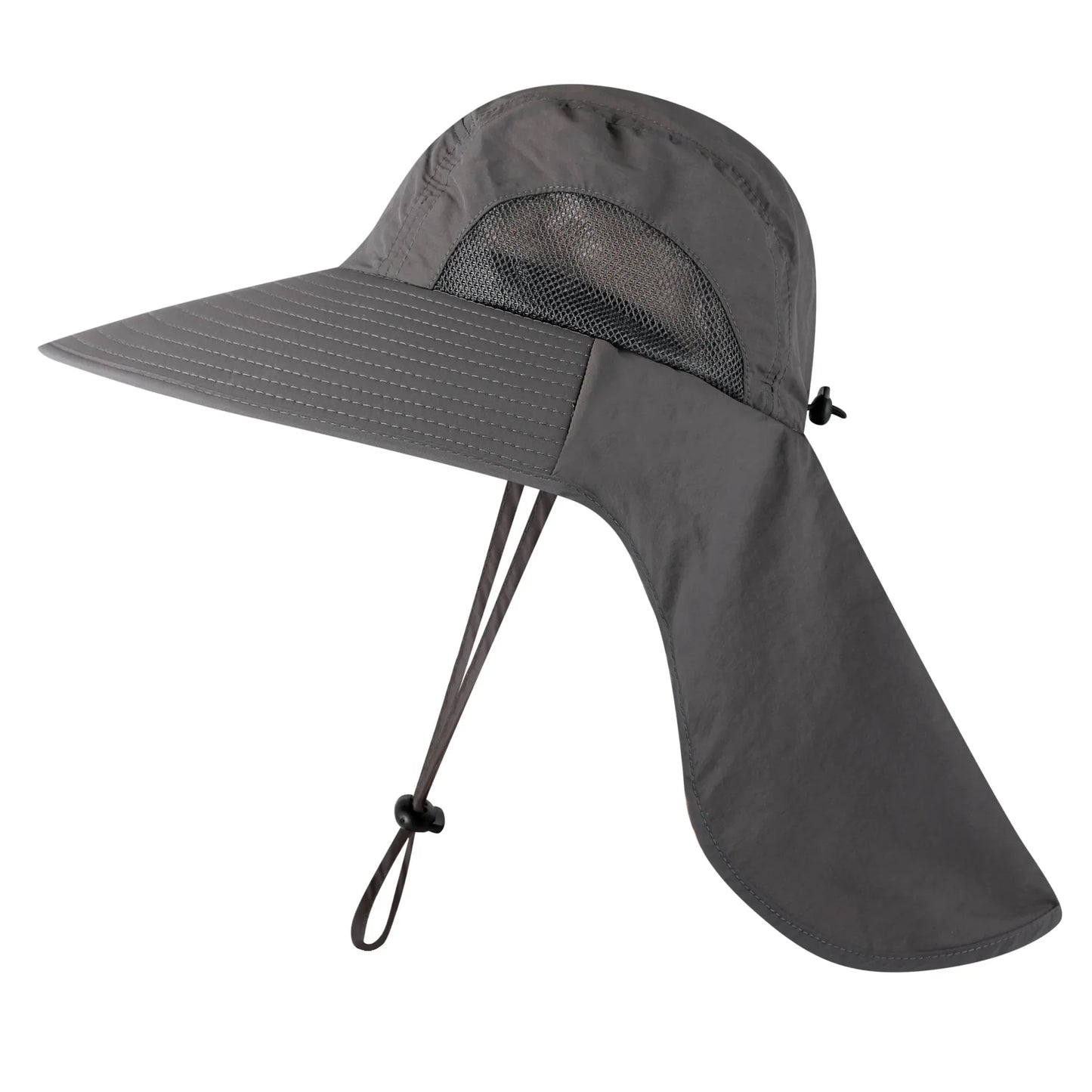 Outdoor Fisherman Hat Wide Brim Bucket Hat with Neck Cover Men Summer Breathable Mesh Sun Protection Visor Anti UV Cap Unisex