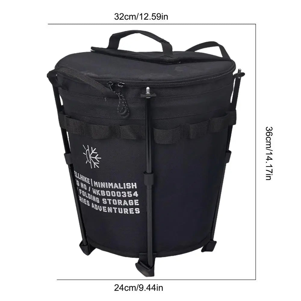 Portable Camping Ice Bucket . Folding Outdoor Water Container. Insulated Camp Cooler Bucket