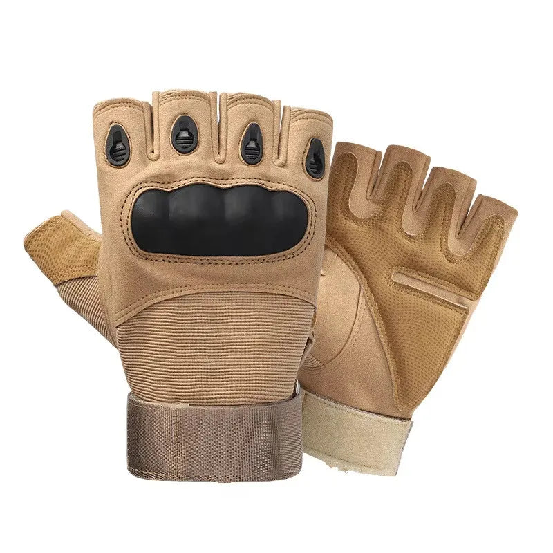 Outdoor Fingerless Gloves Hard Finger, Horseback Riding, Hiking Half Finger Gloves