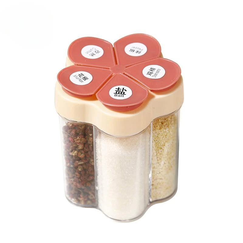 Camping Seasoning Jar with Lids Transparent Spice Compartment for Outdoor Cooking BBQ Salt and Pepper Shaker Outdoor Camping