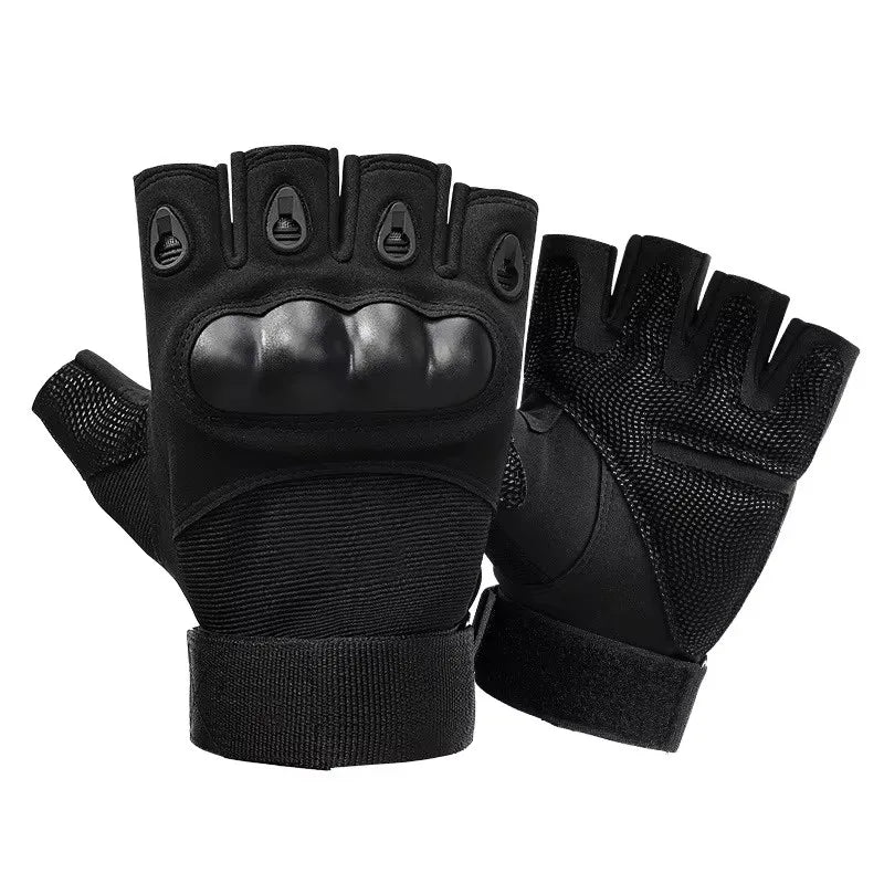 Outdoor Fingerless Gloves Hard Finger, Horseback Riding, Hiking Half Finger Gloves