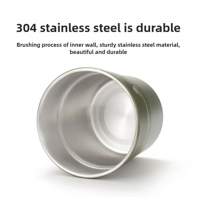 Outdoor stainless steel cup camping beer cup for camping beverage with storage bag