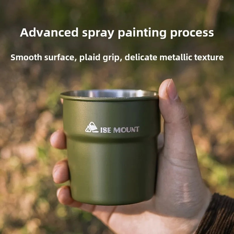 Outdoor stainless steel cup camping beer cup for camping beverage with storage bag