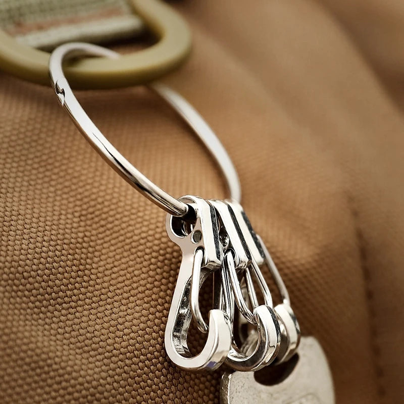 10pcs Tactical Carabiner Clips EDC Aluminium Alloy Gourd Buckle Keychain Anti-lost Hanging Buckle Spring Clips for Backpack