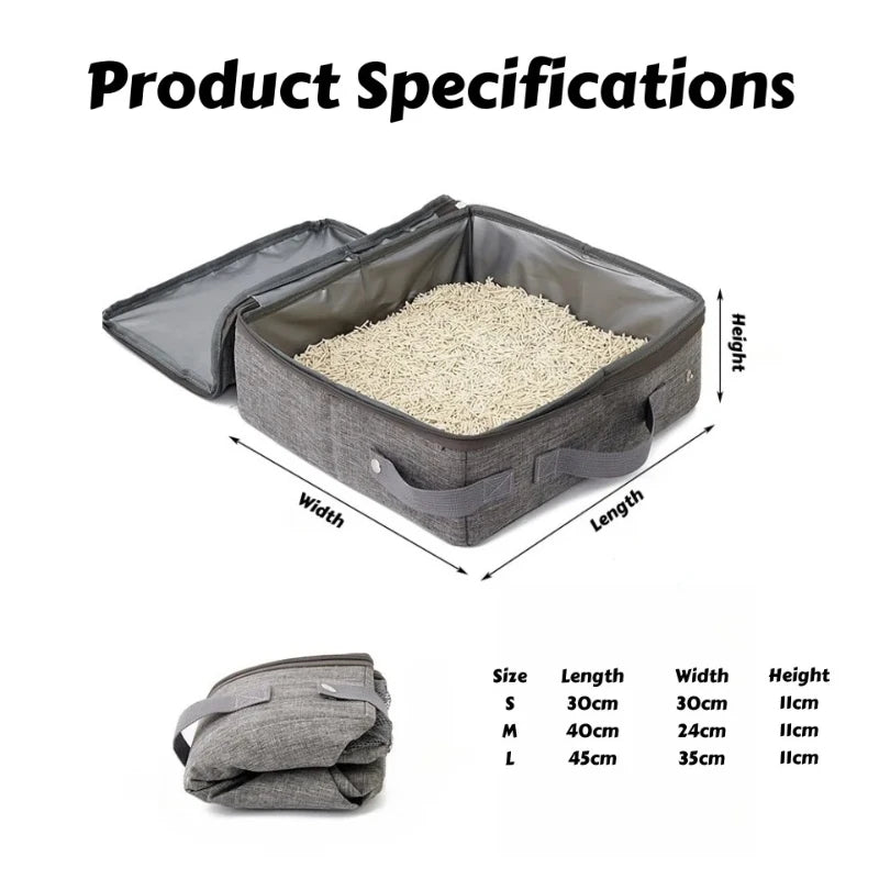 Portable Foldable Cat Litter Box – Waterproof Travel Toilet for Camping/Carriers | Collapsible & Leakproof Design Cat Toilet