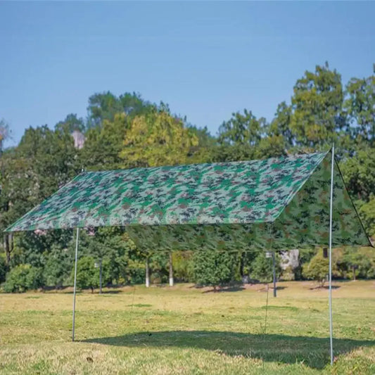 Outdoor Waterproof Tarp Camouflage Outdoor Rain Canopy Portable Shade Uv Survival Mat for Picnic BBQ Camping Outdoor