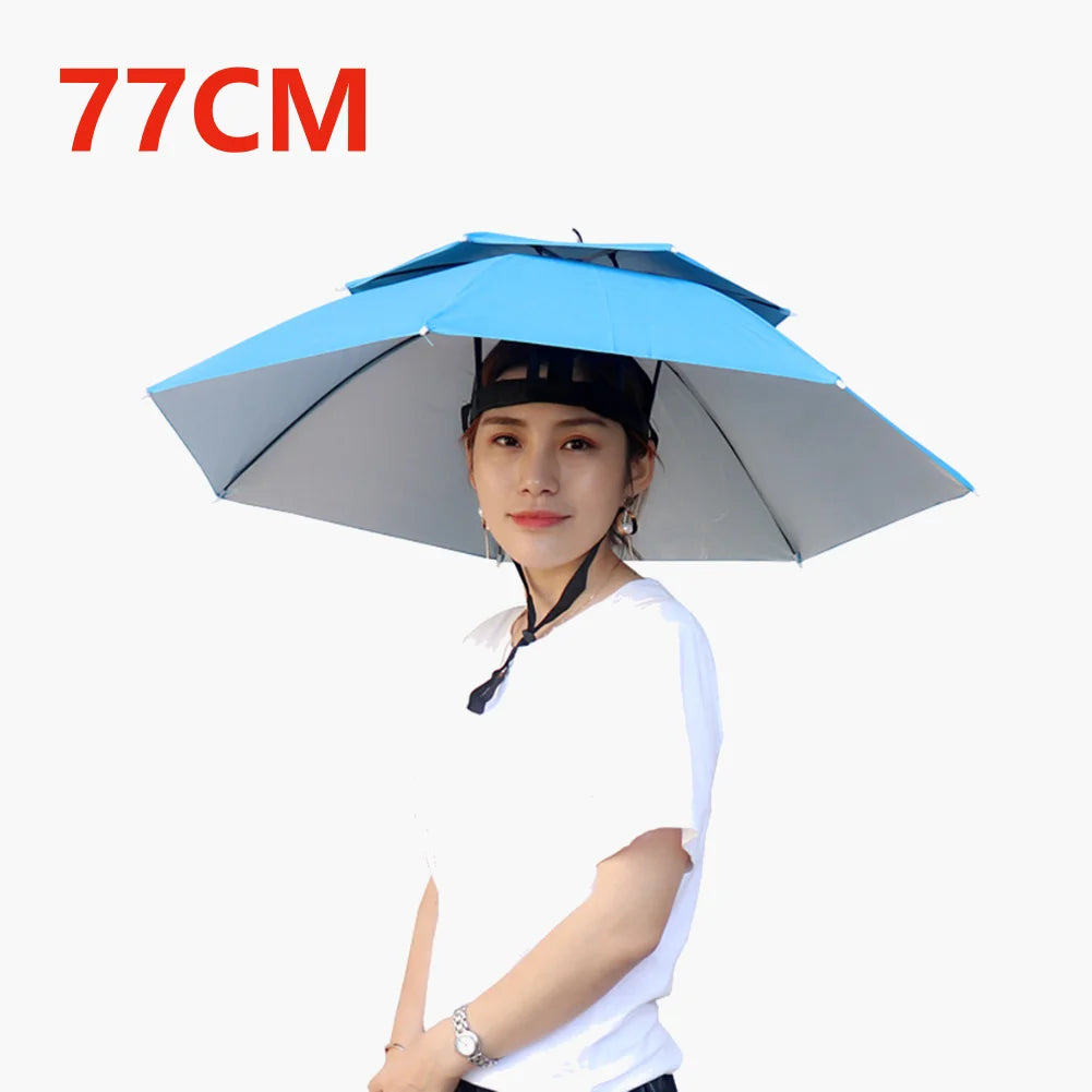 Umbrella Hat Foldable Fishing Sunshade Headwear Cap Waterproof Camping Beach Fishing Hat