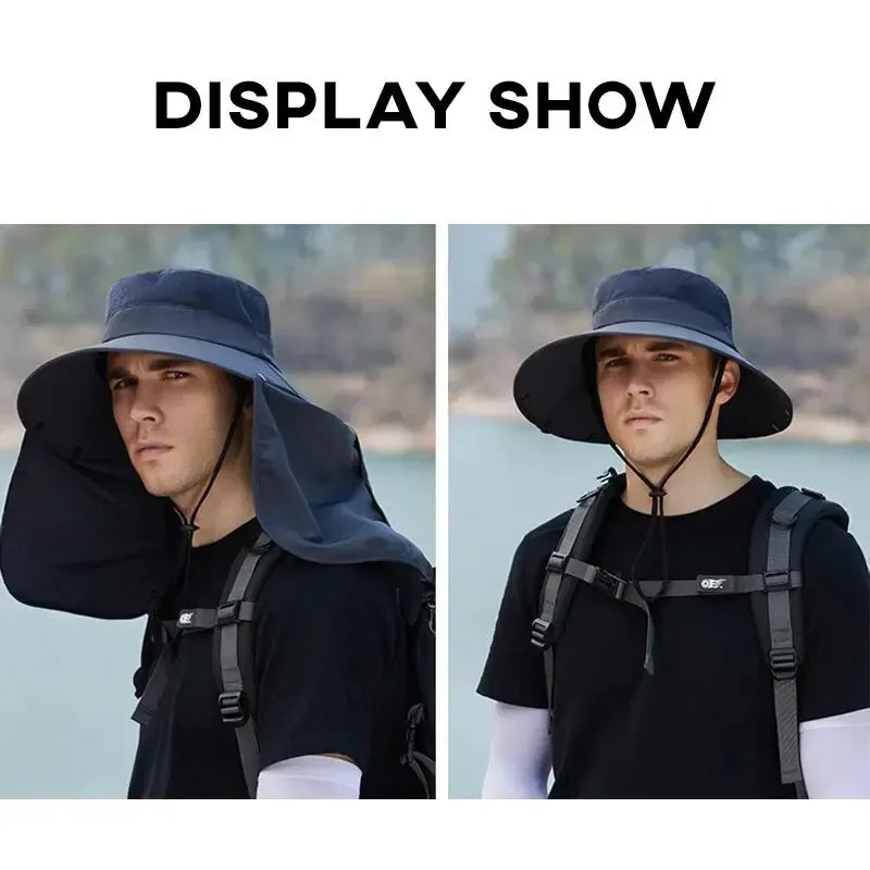 Sun Protection Bucket Hat.  Summer Outdoor Hunting Cycling Hiking Hats Camping Visor Caps Removable Fisherman Cap for Men Women