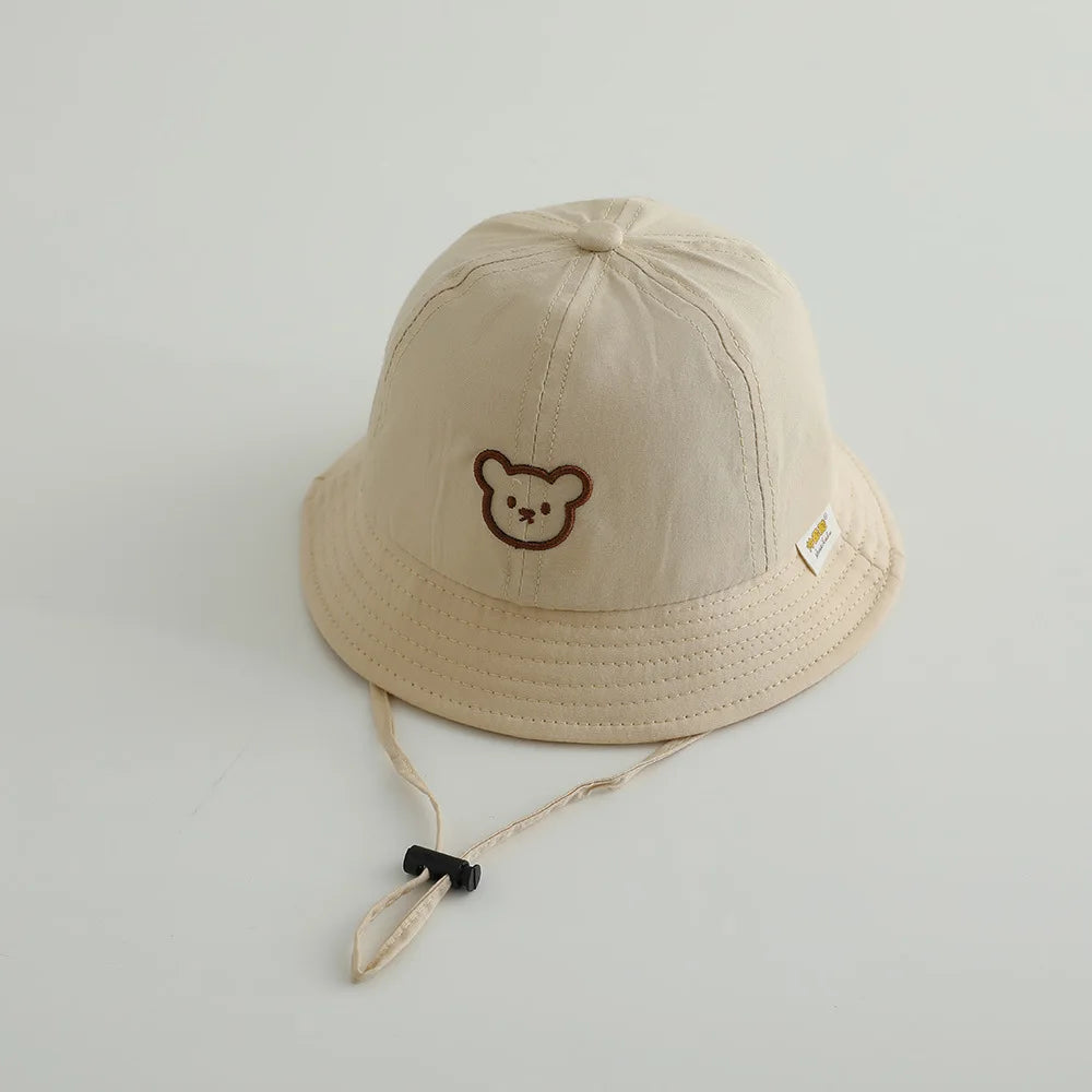 Cute Bear Baby Bucket Hats. Boy Girl Summer Uv Protection Fisherman Caps Kids Outdoor Sunshade Panama Basin Caps