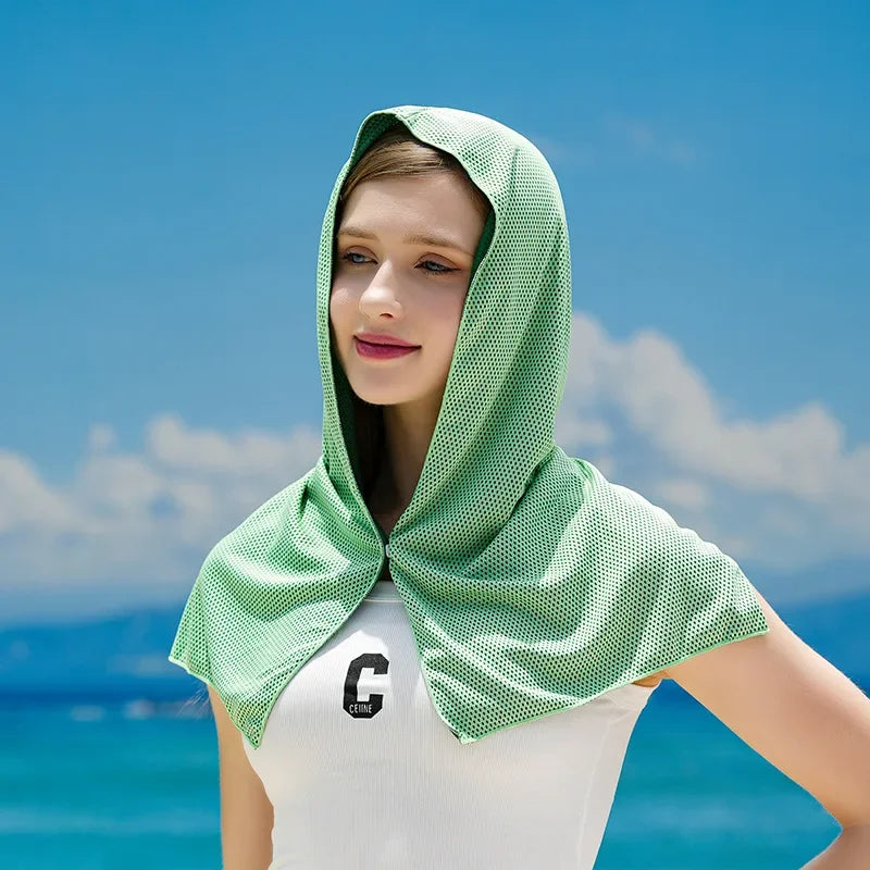 Cooling Hoodie Towel Cooling Towels Quick Drying Absorbent Towels for Neck and Face UV Protection Sport Workout Camping Cycling
