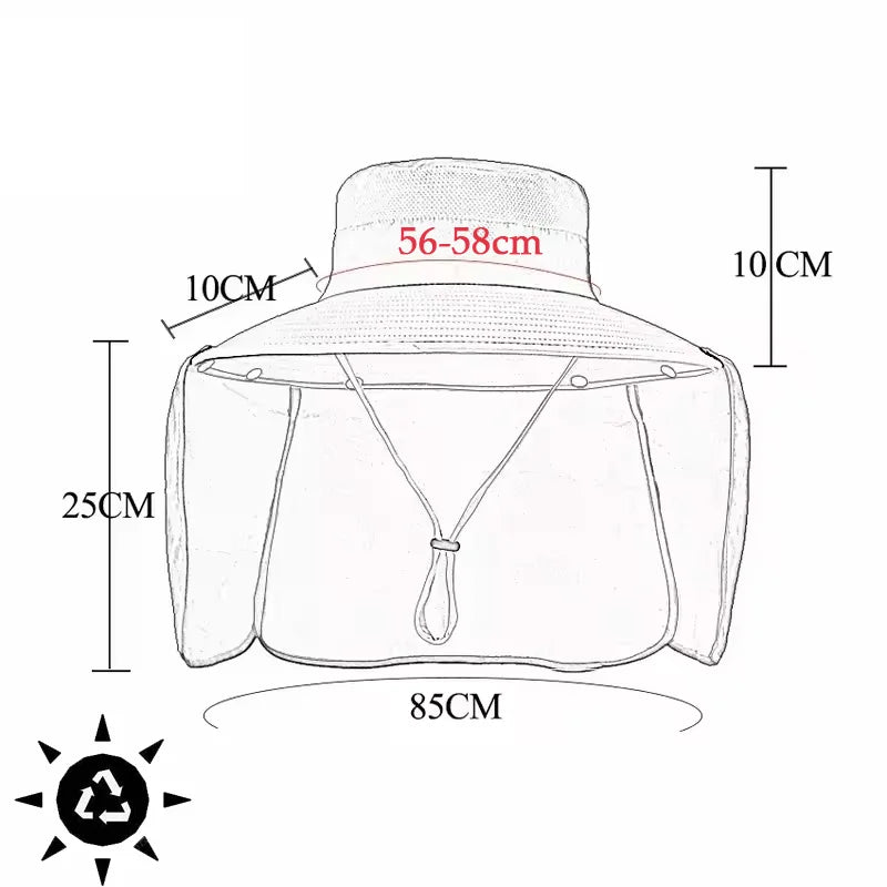 Sun Protection Bucket Hat.  Summer Outdoor Hunting Cycling Hiking Hats Camping Visor Caps Removable Fisherman Cap for Men Women