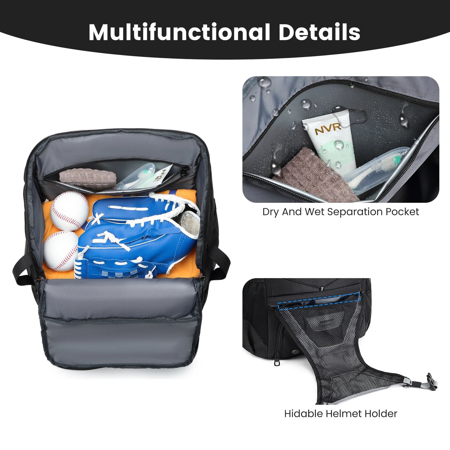 Baseball Equipment Bag Baseball Backpack with Shoe Compartmen,t Softball Bat Bag Large Capacity Sport Baseball Backpack